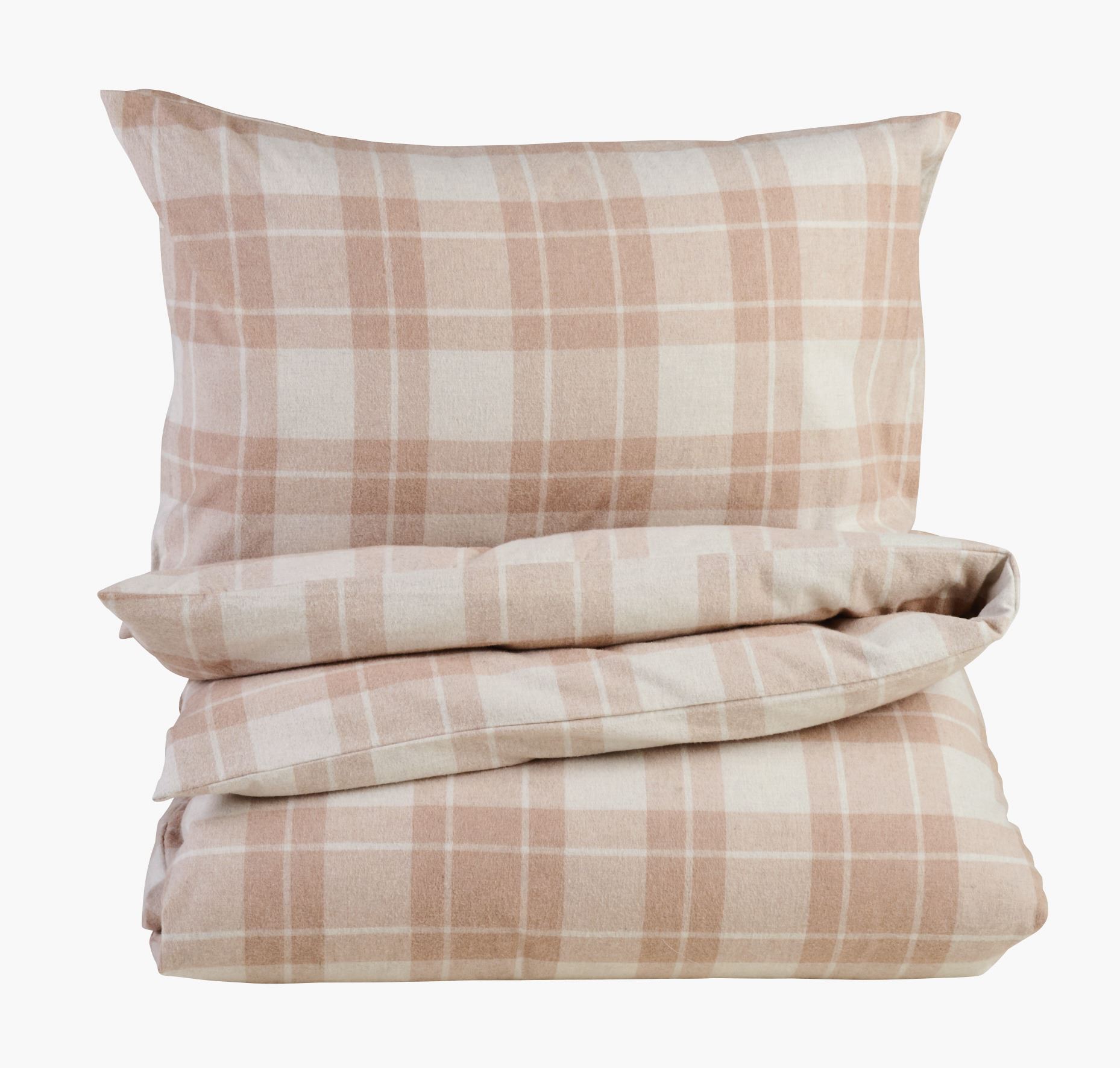 Voodipesukomplekt lõimvärvitud flanell sand - 150x210 cm sand - 1