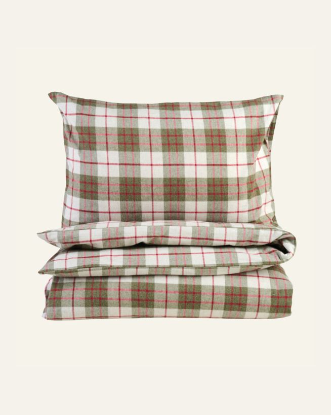 Voodipesukomplekt lõimvärvitud flanell mitmevärviline/punane - 230x220 cm mitmevärviline/punane - 1