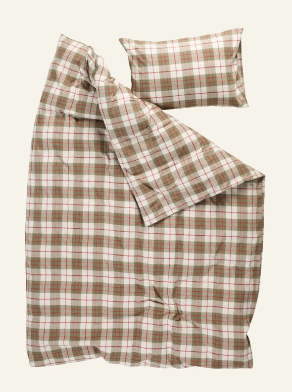 Voodipesukomplekt lõimvärvitud flanell mitmevärviline/punane - 2