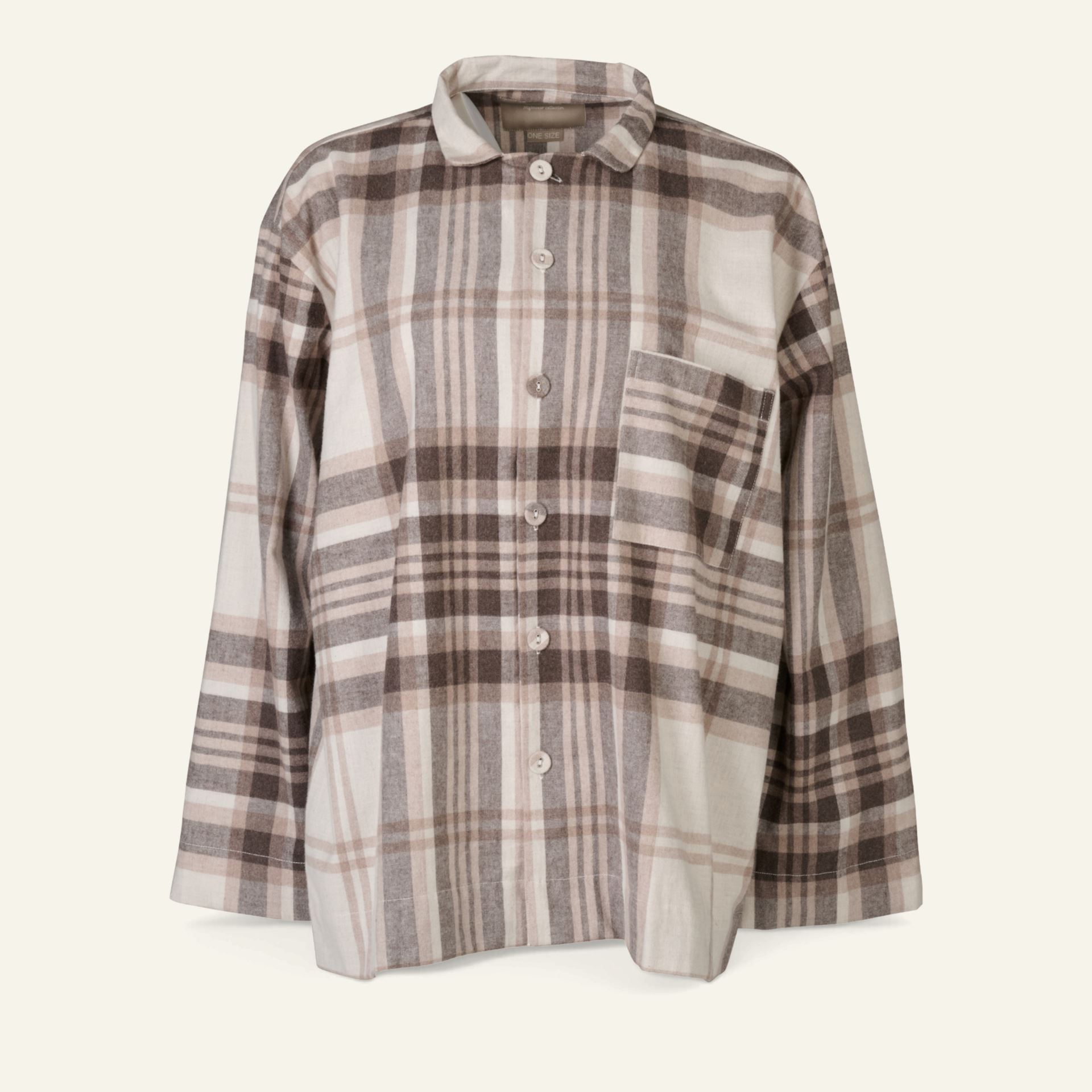 Lõngavärvitud flanellist pidžaamapluus pruun - one size pruun - 1
