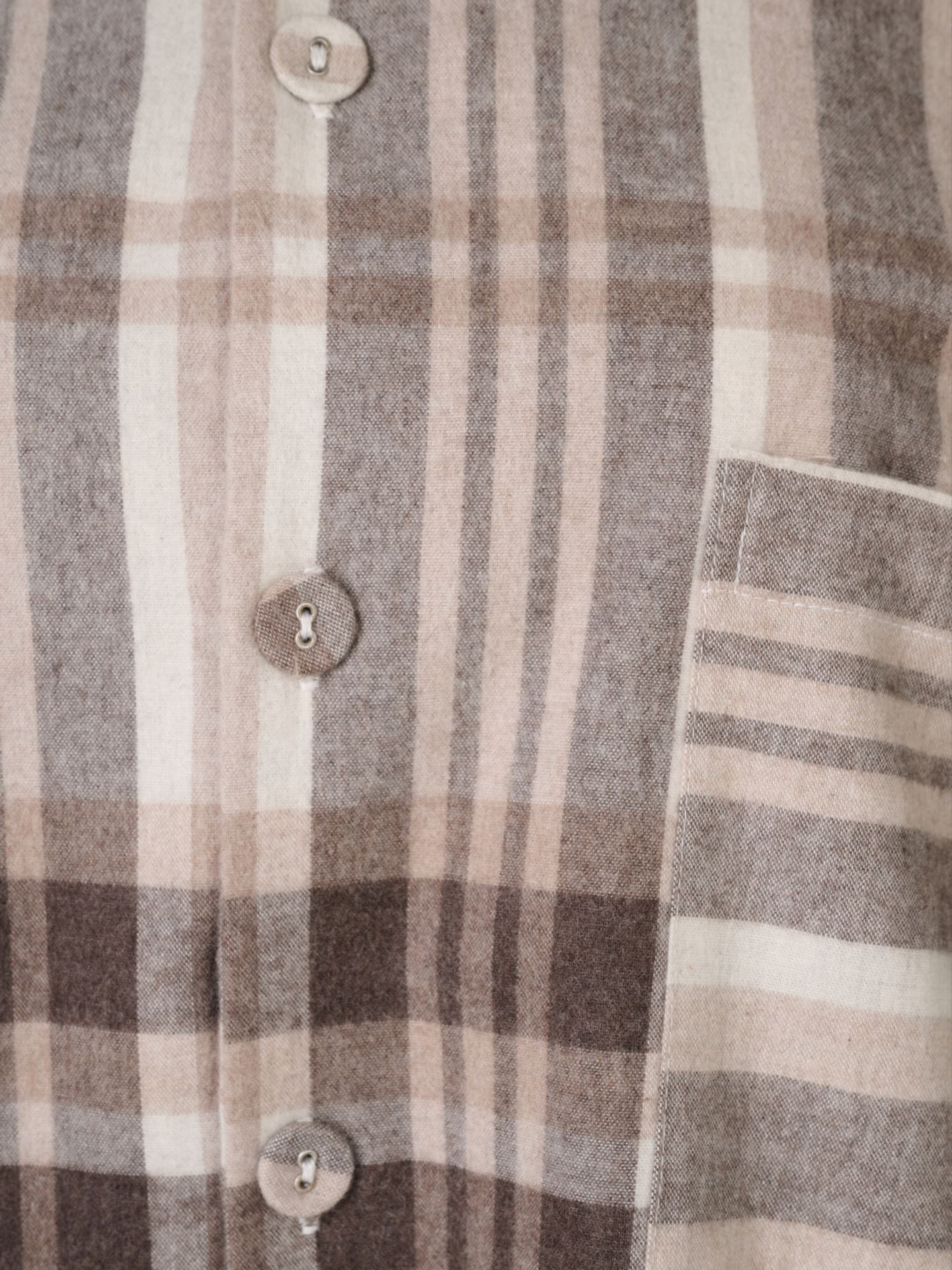 Lõngavärvitud flanellist pidžaamapluus pruun - 2