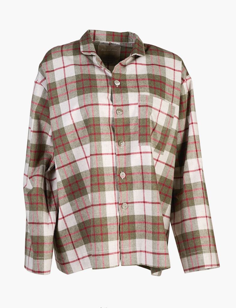 Lõngavärvitud flanellist pidžaamapluus mitmevärviline/punane - one size mitmevärviline/punane - 1