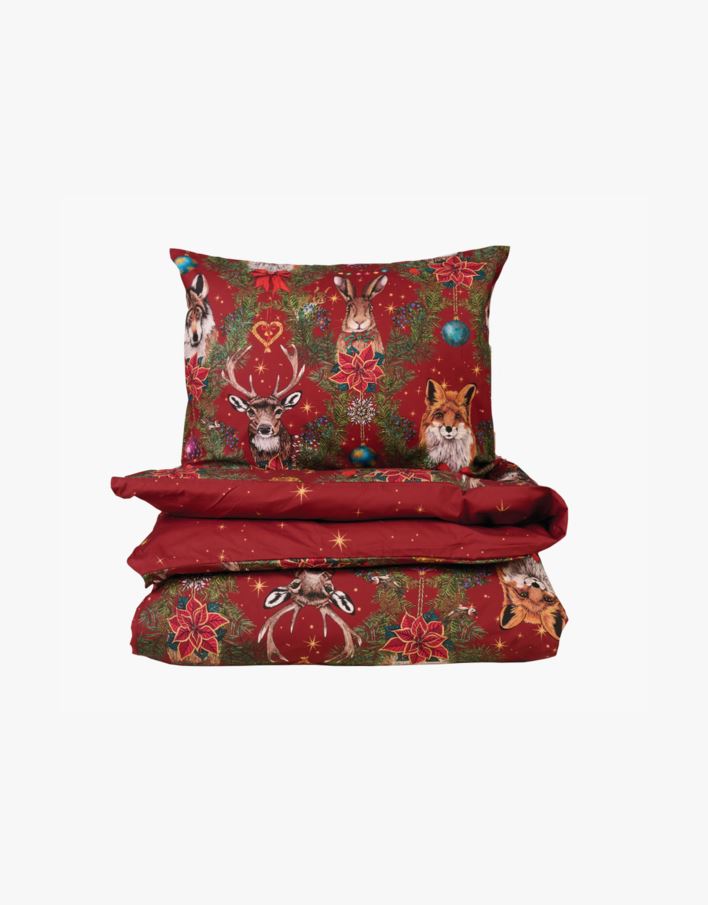 Voodipesukomplekt perkalpuuvillast punane - 150x210 cm punane - 1