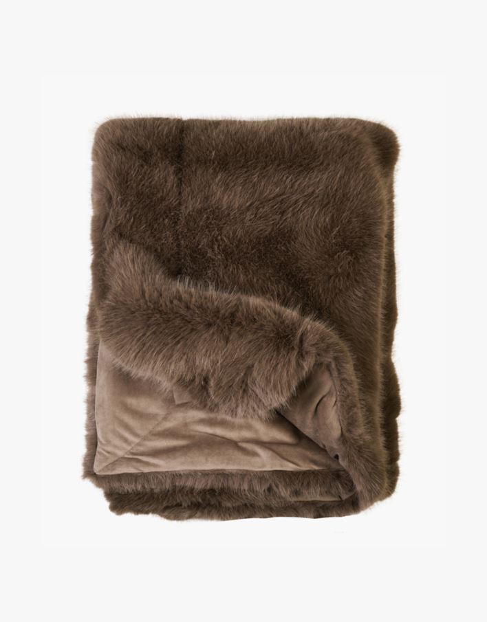 Karusnahast pleed hallikaspruun - 130x170 cm hallikaspruun - 1