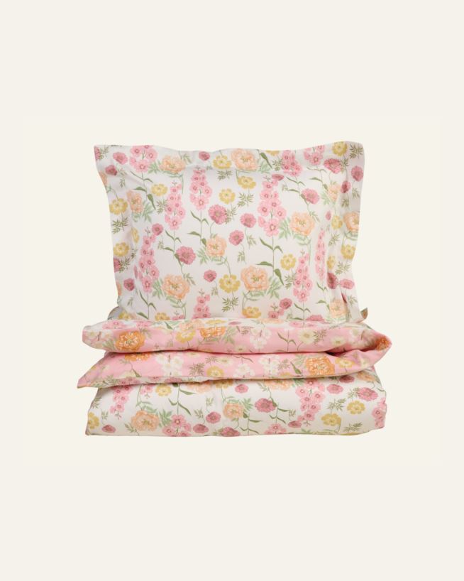 Voodipesukomplekt satiinpuuvillane mitmevärviline/roosa - 150x210 cm/50x60 cm mitmevärviline/roosa - 1