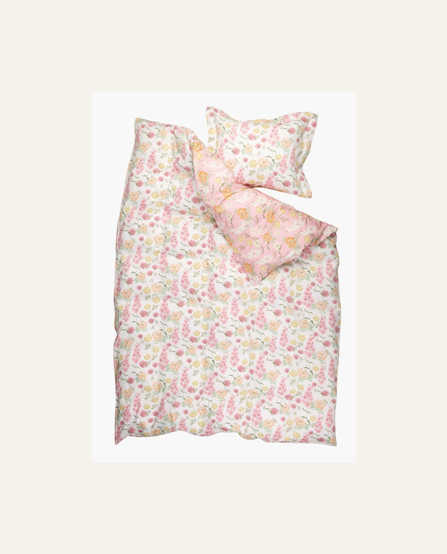 Voodipesukomplekt satiinpuuvillane mitmevärviline/roosa - 3