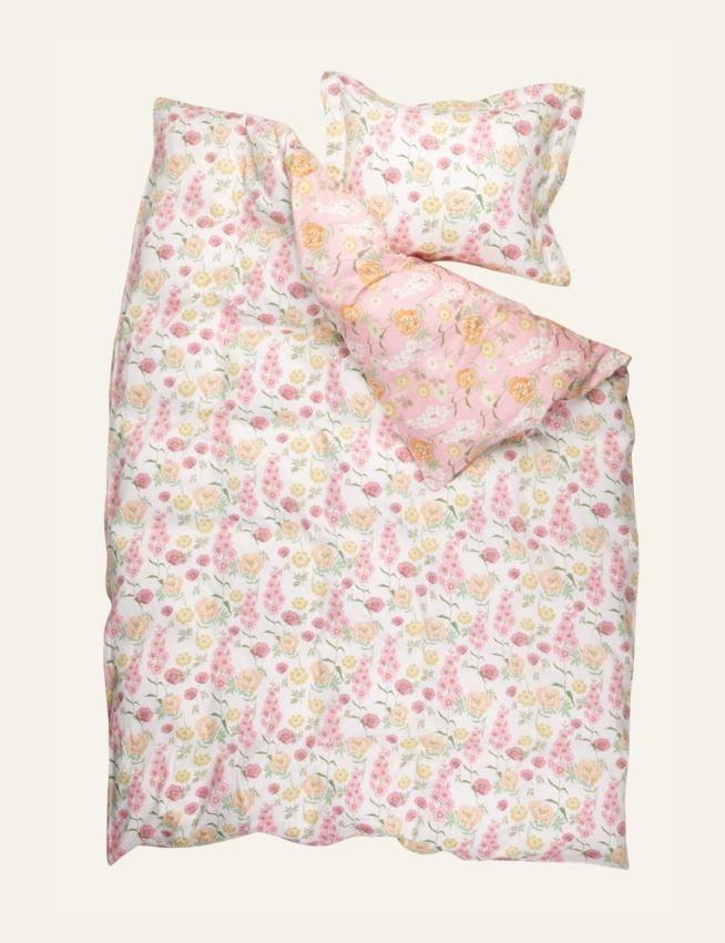 Voodipesukomplekt satiinpuuvillane mitmevärviline/roosa - 3