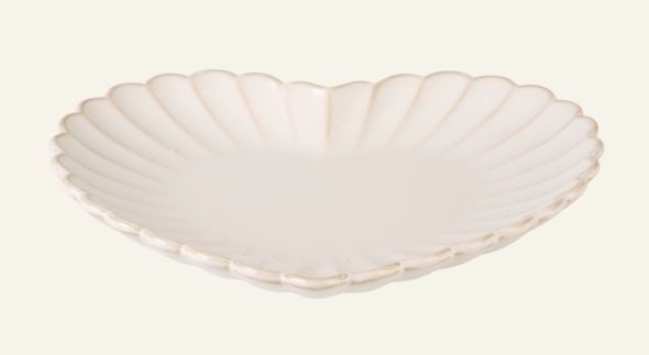 Südamekujuline taldrik valge - 4