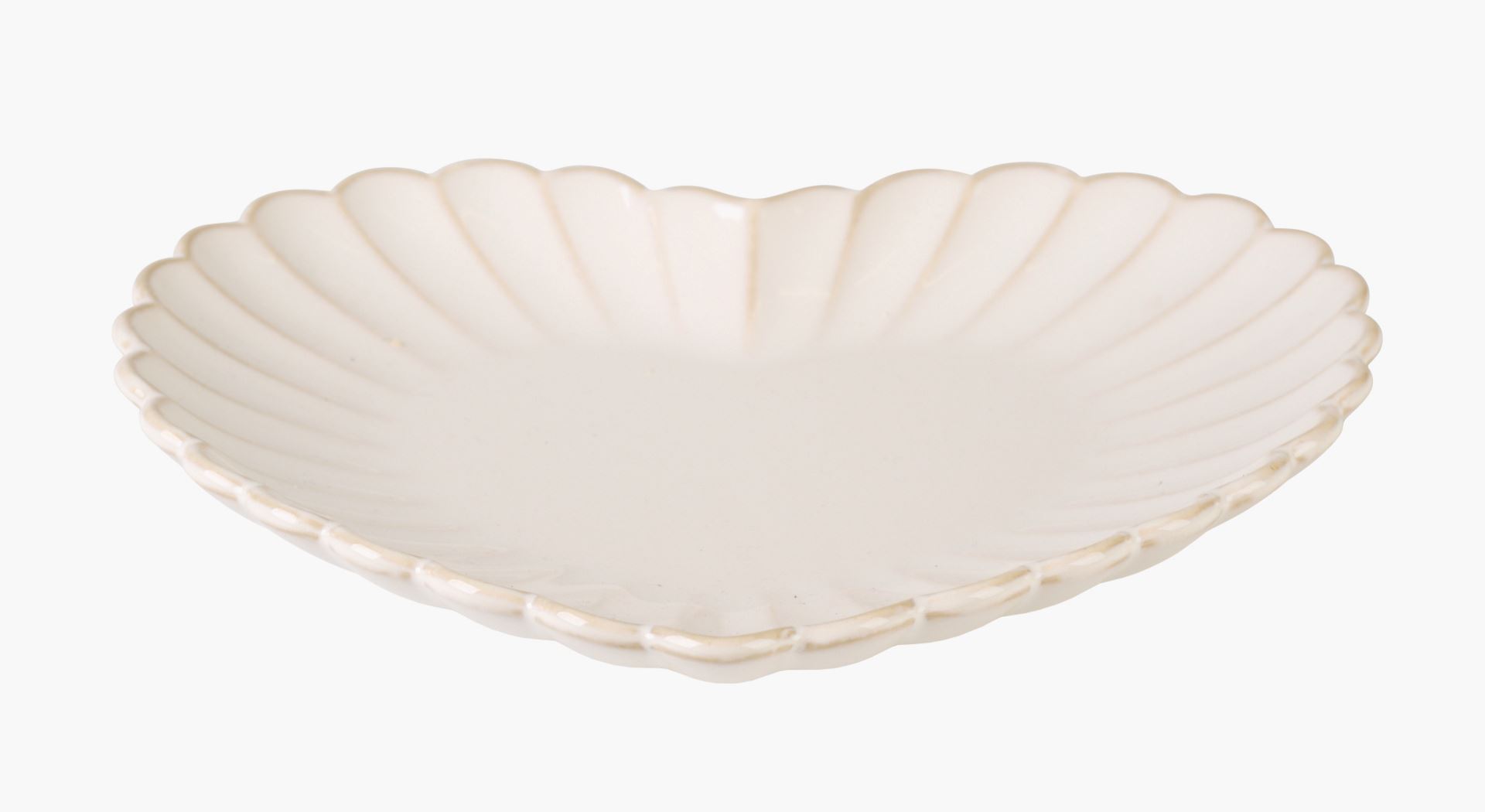 Südamekujuline taldrik valge - 4