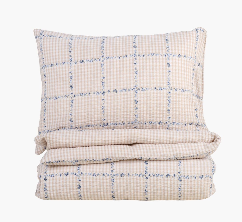 Voodipesukomplekt krepp-puuvillane mitmevärviline/beez - 150x210 cm mitmevärviline/beez - 1