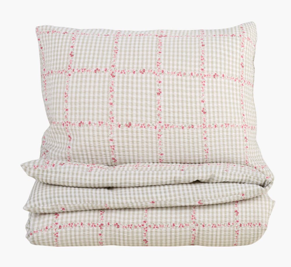 Voodipesukomplekt krepp-puuvillane mitmevärviline/roheline - 150x210 cm mitmevärviline/roheline - 1