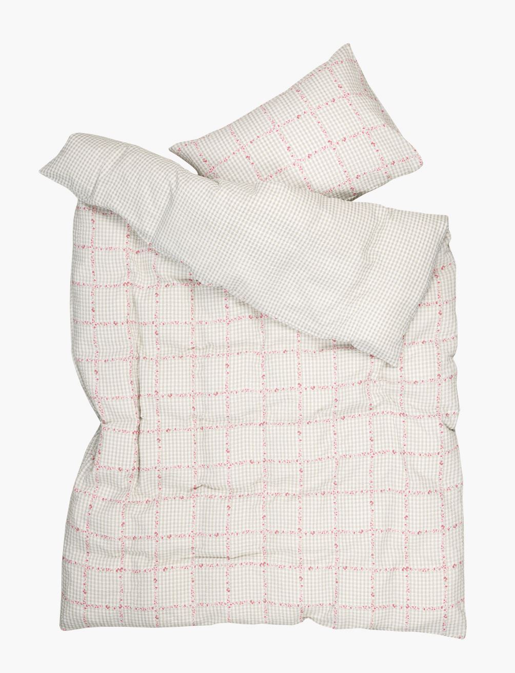 Voodipesukomplekt krepp-puuvillane mitmevärviline/roheline - 2