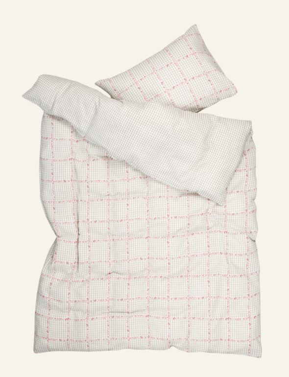 Voodipesukomplekt krepp-puuvillane mitmevärviline/roheline - 2