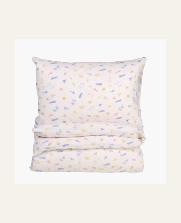 Voodipesukomplekt krepp-puuvillane mitmevärviline - 230x220 cm/50x60 cm mitmevärviline - 1