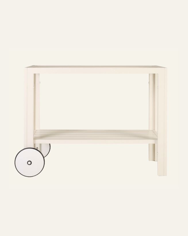 Ratastega riiul loodusvalge - 100x45x74 cm loodusvalge - 1