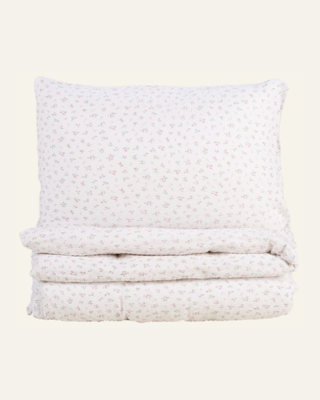 Voodipesukomplekt krepp-puuvillane roosa - 150x210 cm roosa - 1