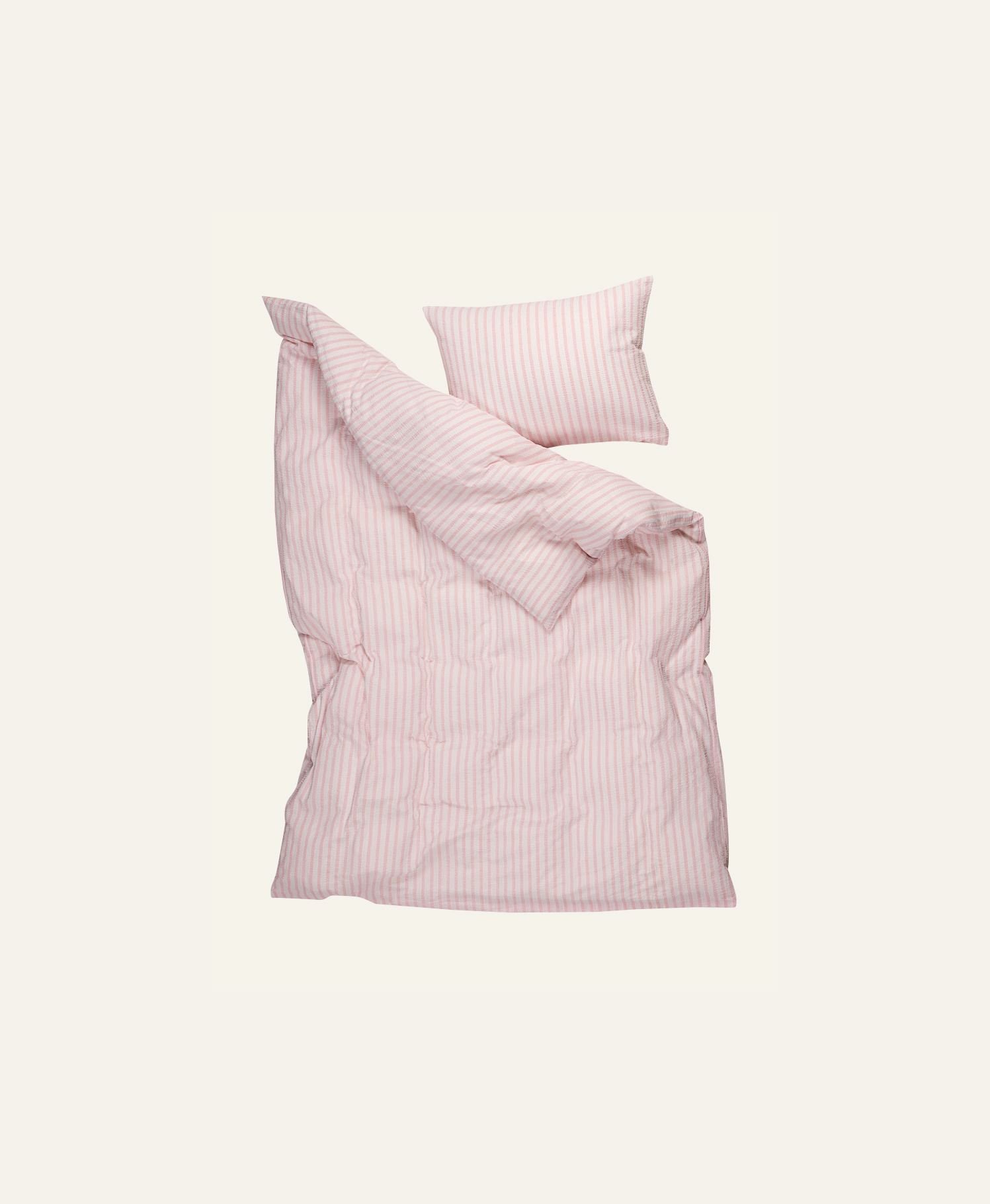 Voodipesukomplekt krepp-puuvillane hele roosa - 3