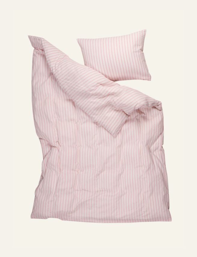 Voodipesukomplekt krepp-puuvillane hele roosa - 3