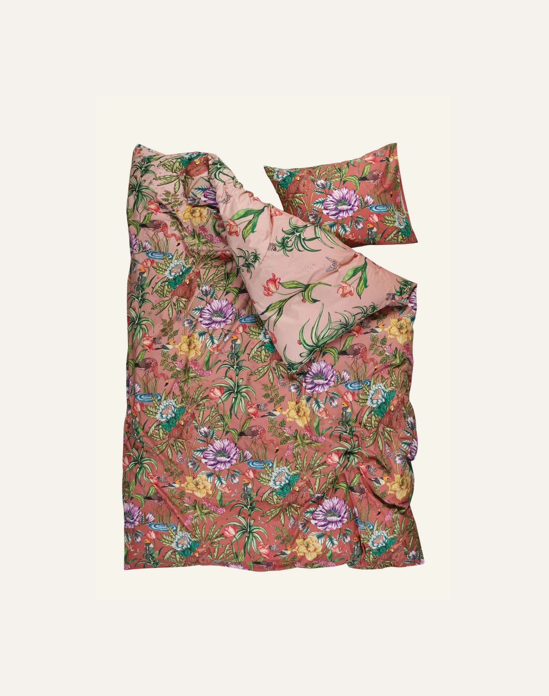 Voodipesukomplekt perkalpuuvillast roosa - 3