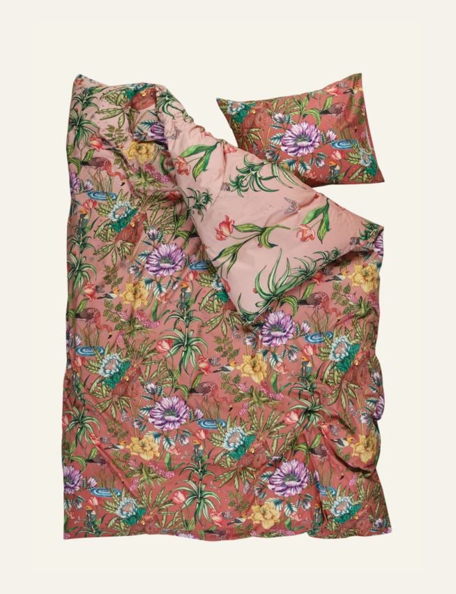 Voodipesukomplekt perkalpuuvillast roosa - 3