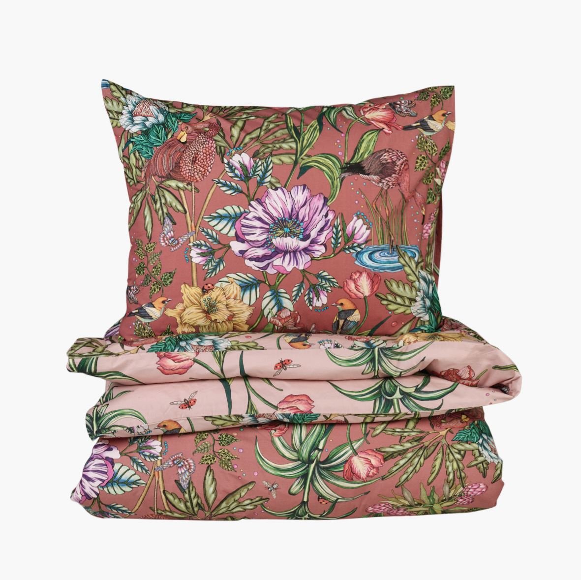 Voodipesukomplekt perkalpuuvillast roosa - 150x210 cm roosa - 1