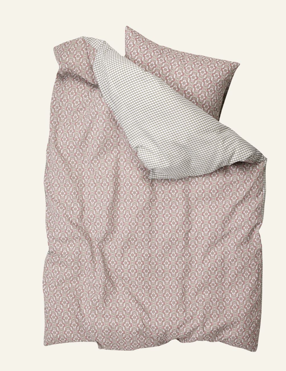 Voodipesukomplekt krepp-puuvillane mitmevärviline/roosa - 2