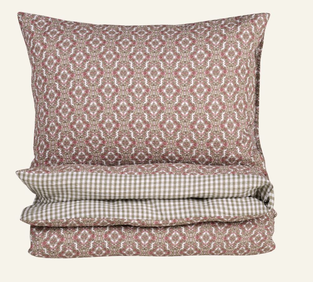 Voodipesukomplekt krepp-puuvillane mitmevärviline/roosa - 150x210 cm/50x60 cm mitmevärviline/roosa - 1