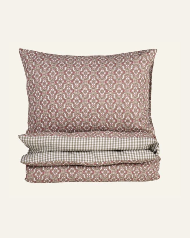 Voodipesukomplekt krepp-puuvillane mitmevärviline/roosa - 150x210 cm mitmevärviline/roosa - 1