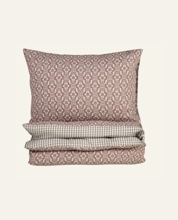 Voodipesukomplekt krepp-puuvillane mitmevärviline/roosa - 150x210 cm/50x60 cm mitmevärviline/roosa - 1