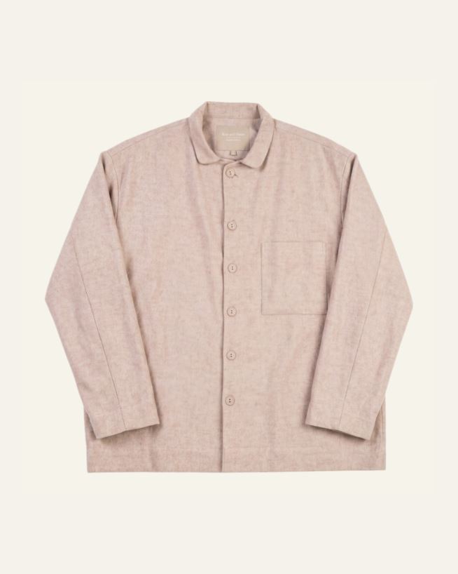 Lõngavärvitud flanellist pidžaamapluus sand - one size sand - 1