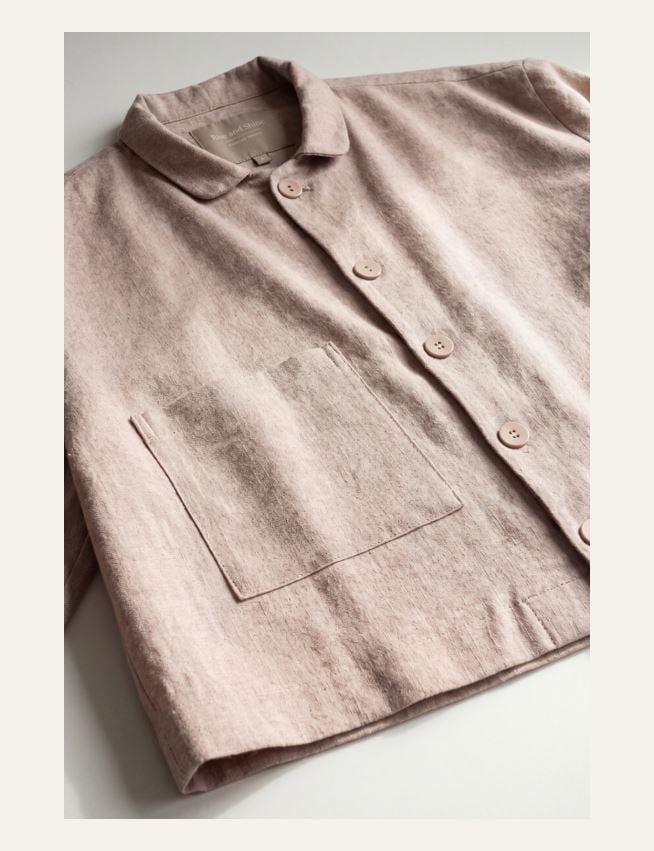 Lõngavärvitud flanellist pidžaamapluus sand - 2