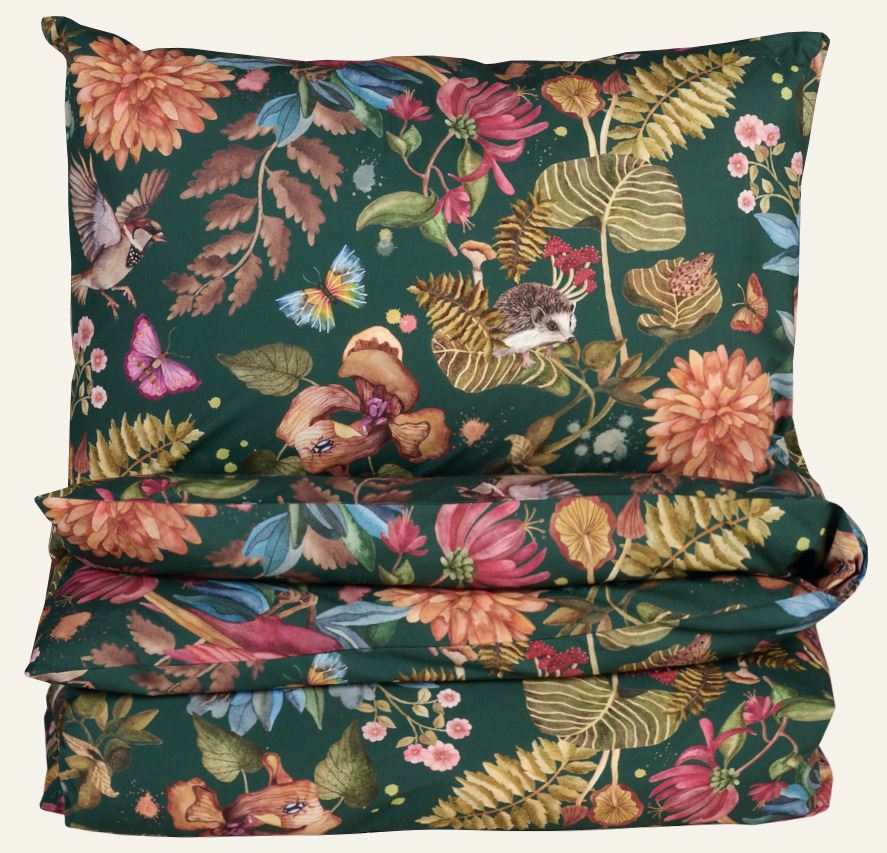 Voodipesukomplekt perkalpuuvillast mitmevärviline/roheline - 150x210 cm mitmevärviline/roheline - 1