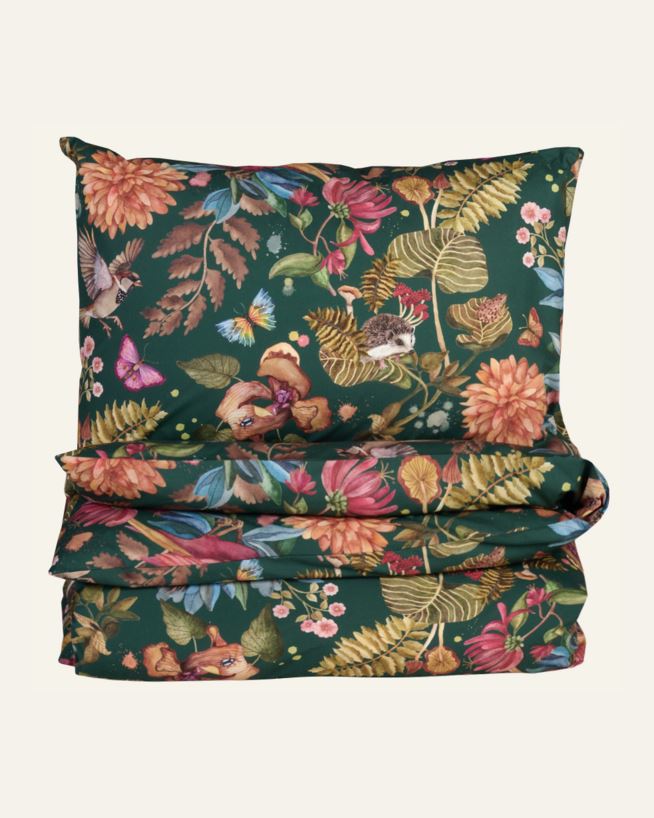 Voodipesukomplekt perkalpuuvillast mitmevärviline/roheline - 150x210 cm mitmevärviline/roheline - 1