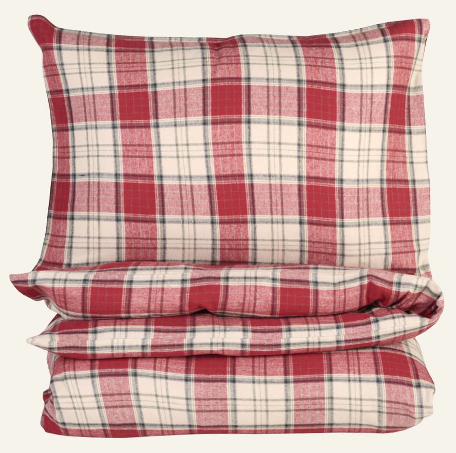 Voodipesukomplekt lõimvärvitud flanell mitmevärviline/punane - 150x210 cm mitmevärviline/punane - 1