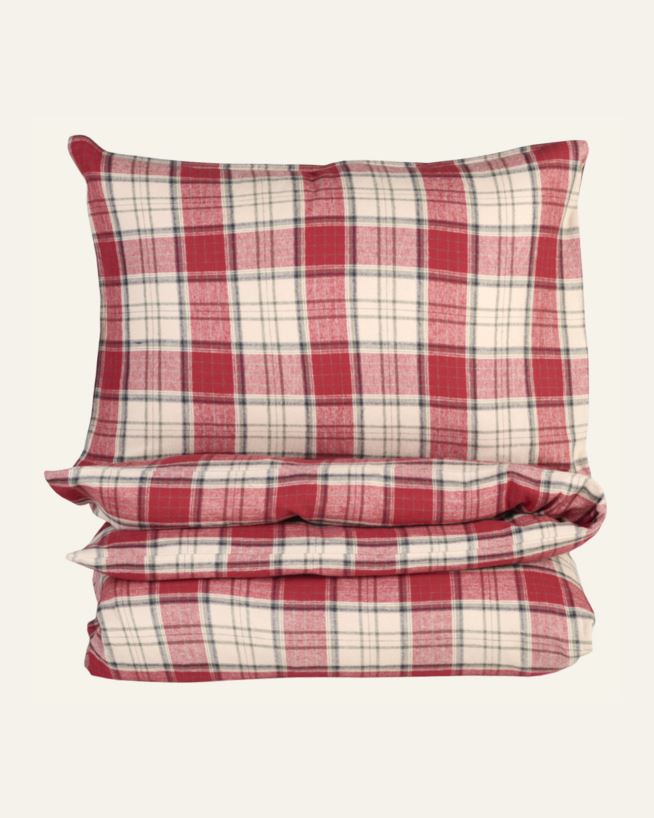 Voodipesukomplekt lõimvärvitud flanell mitmevärviline/punane - 150x210 cm mitmevärviline/punane - 1