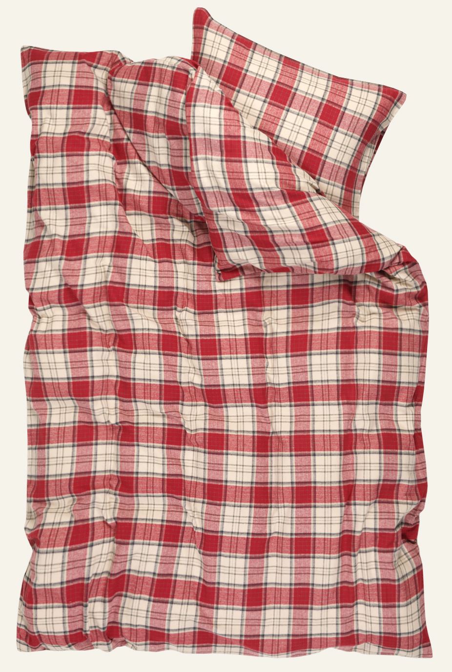 Voodipesukomplekt lõimvärvitud flanell mitmevärviline/punane - 2