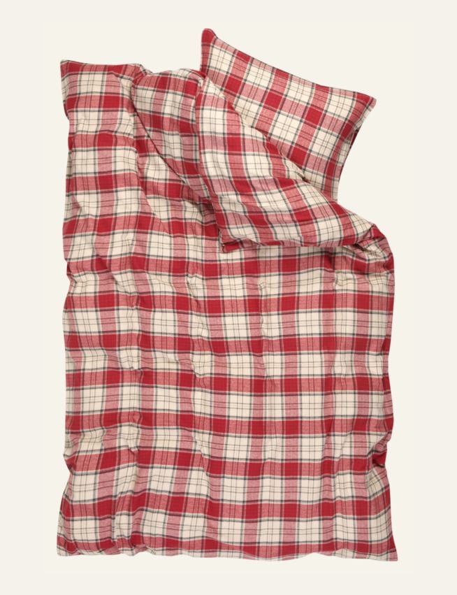 Voodipesukomplekt lõimvärvitud flanell mitmevärviline/punane - 2