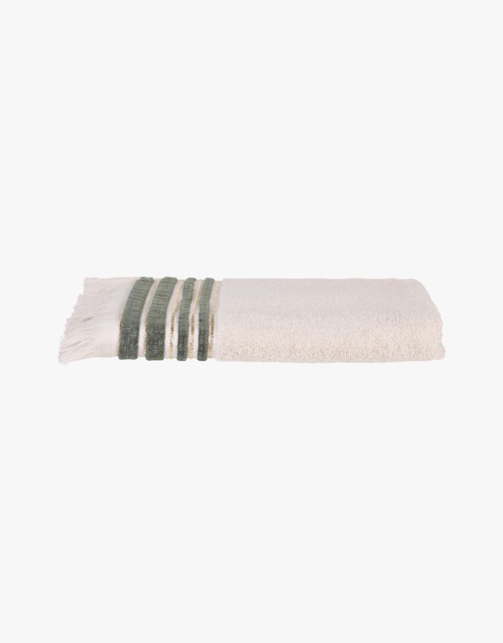 Velvet stripe rätik oliiviroheline  - 50x90 cm oliiviroheline - 1