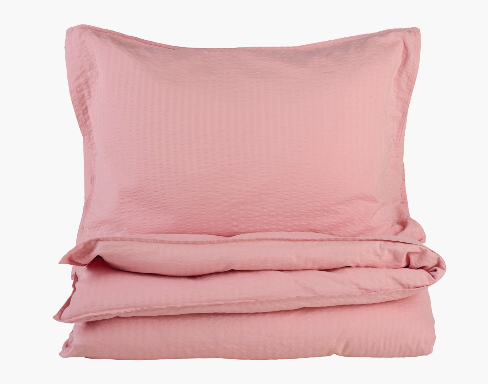 Voodipesukomplekt krepp-puuvillane heleroosa - 150x210 cm heleroosa - 1