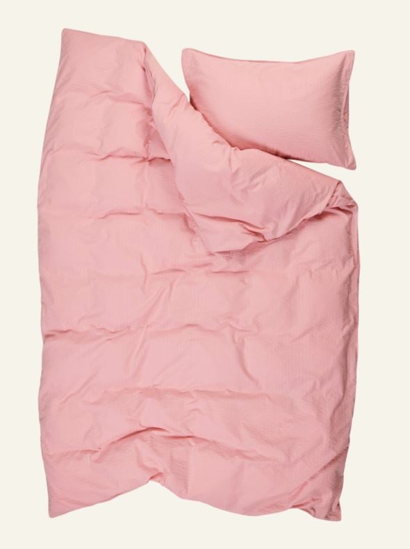 Voodipesukomplekt krepp-puuvillane heleroosa - 3