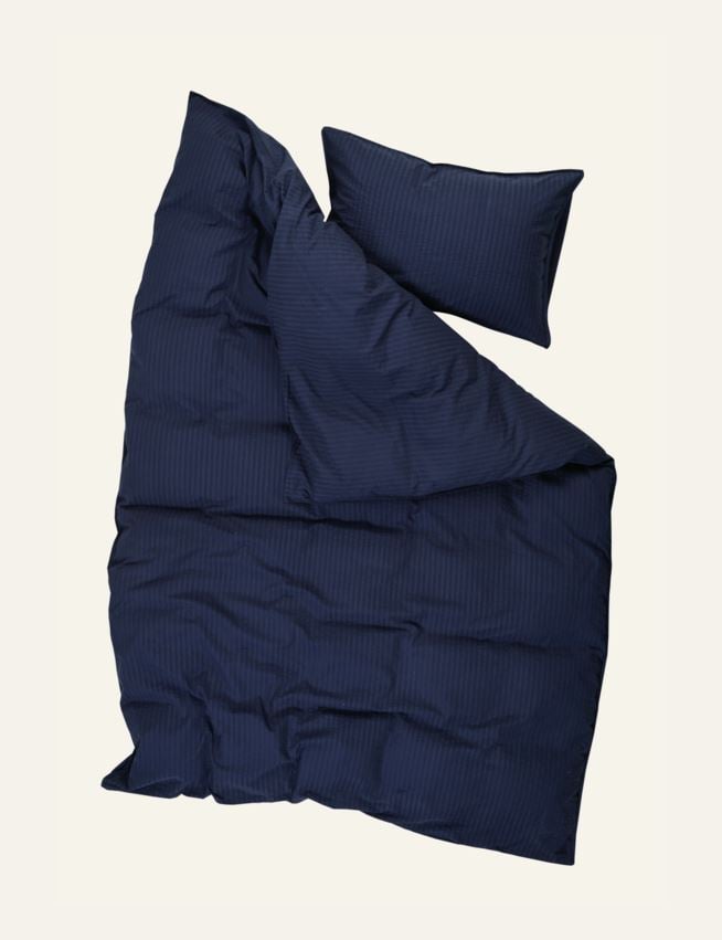 Voodipesukomplekt krepp-puuvillane tumesinine - 2