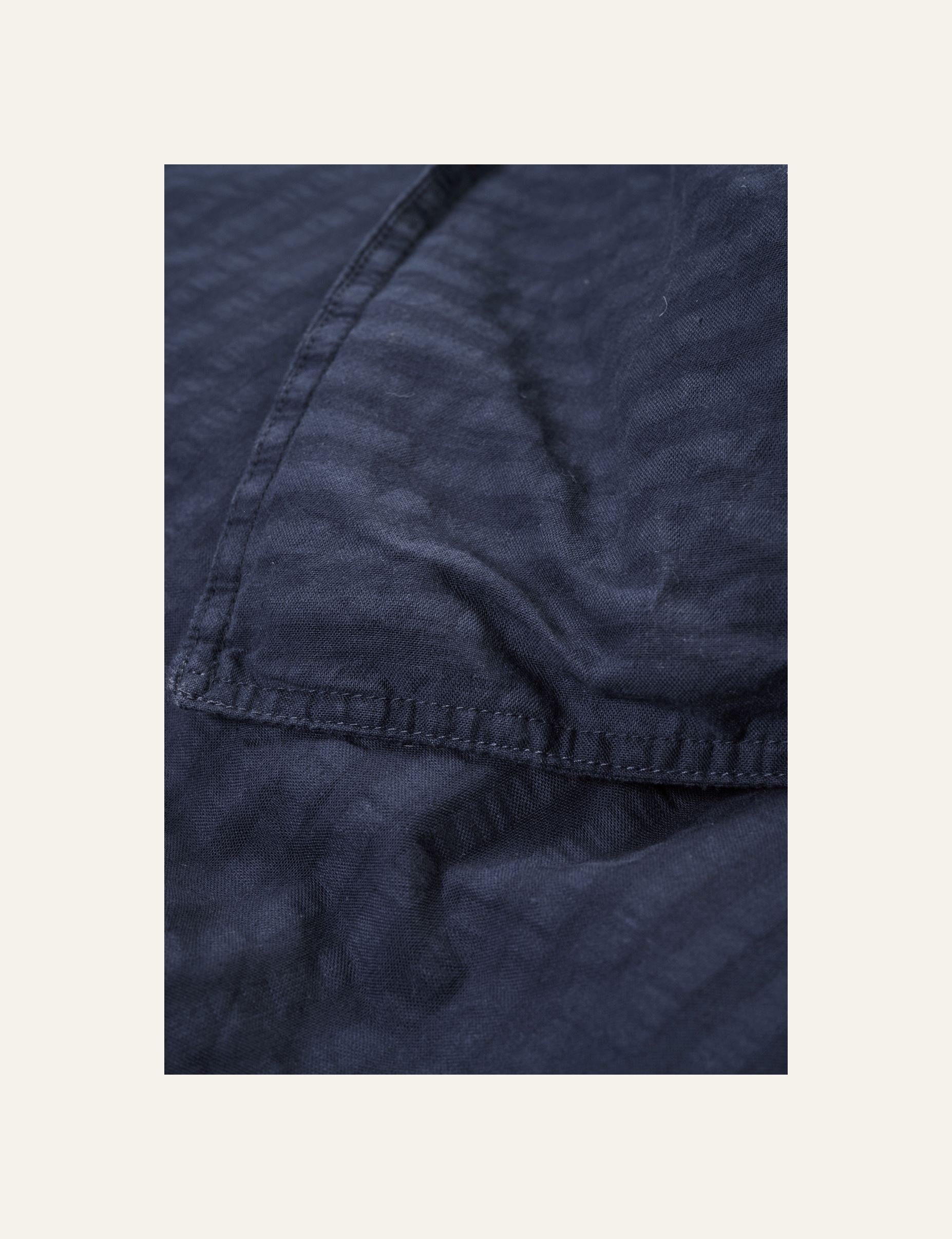 Voodipesukomplekt krepp-puuvillane tumesinine - 3