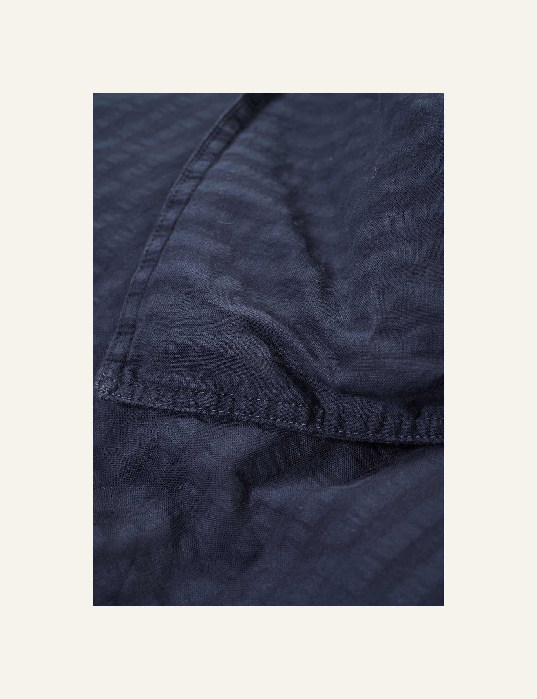 Voodipesukomplekt krepp-puuvillane tumesinine - 3