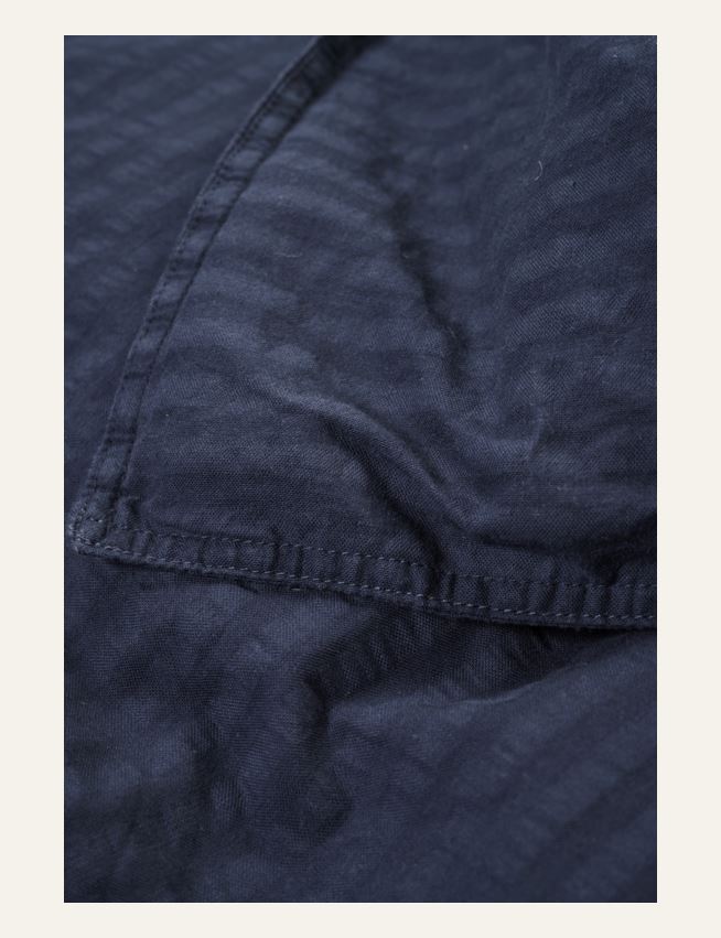 Voodipesukomplekt krepp-puuvillane tumesinine - 3