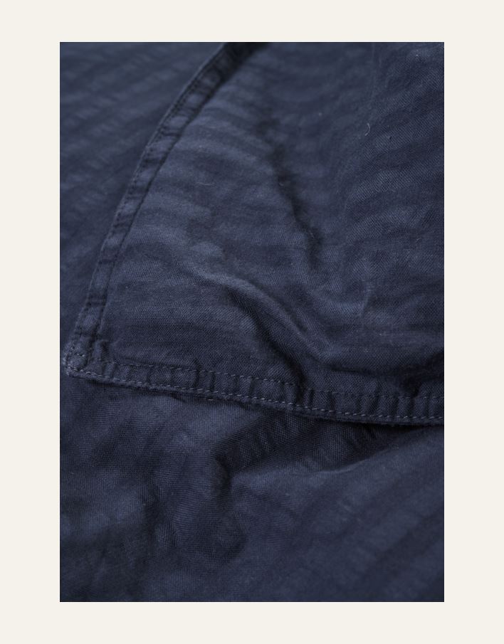 Voodipesukomplekt krepp-puuvillane tumesinine - 3