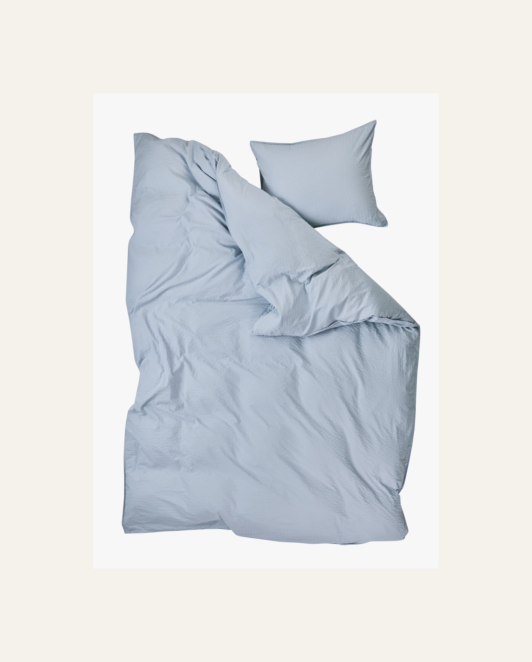 Voodipesukomplekt krepp-puuvillane taevasinine - 3