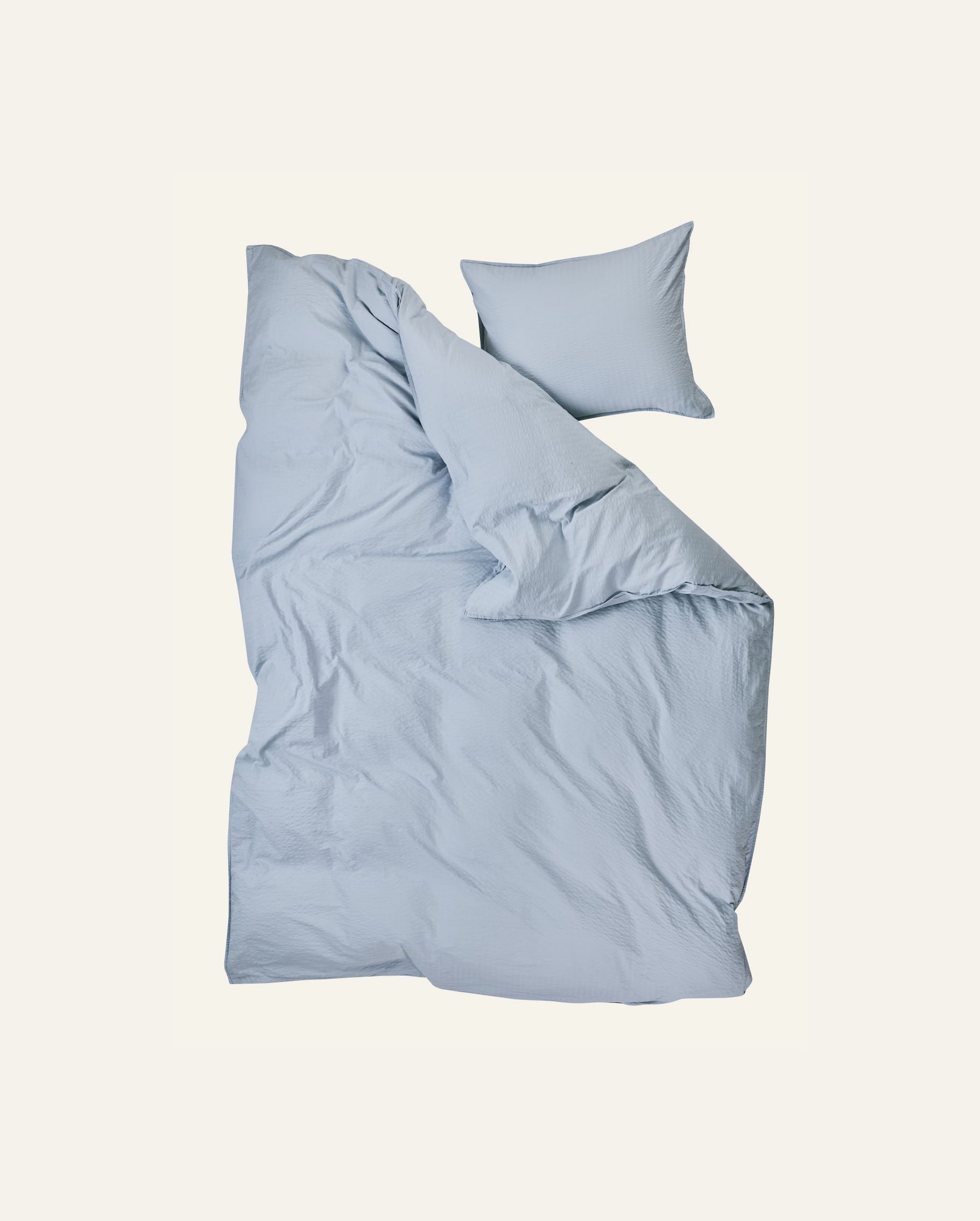 Voodipesukomplekt krepp-puuvillane taevasinine - 3