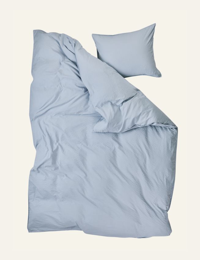 Voodipesukomplekt krepp-puuvillane taevasinine - 3