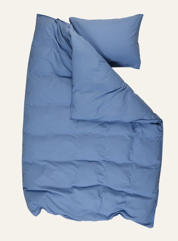 Voodipesukomplekt krepp-puuvillane sinine - 3