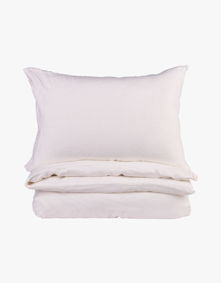 Voodipesukomplekt linane valge - 150x210 cm valge - 1